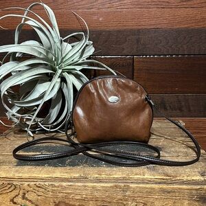 Gio Brown Mini Circle Crossbody Bag